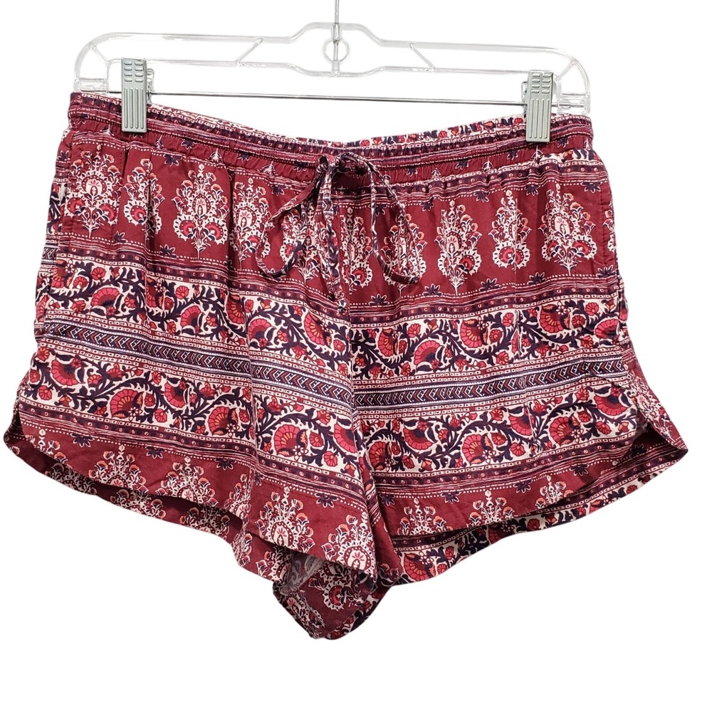American Eagle Boho Floral Print Shorts‎ Pull On Festival Hippie Chic Size M